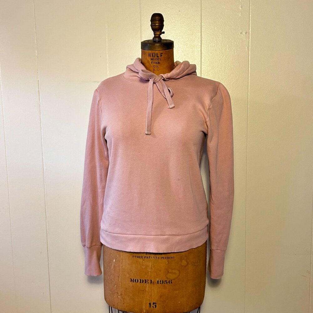 NATION LTD. DUSTY ROSE PUFF SLEEVE HOODIE, MEDIUM